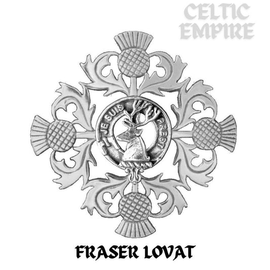 Fraser Lovat Family Clan Crest Scottish Four Thistle Brooch