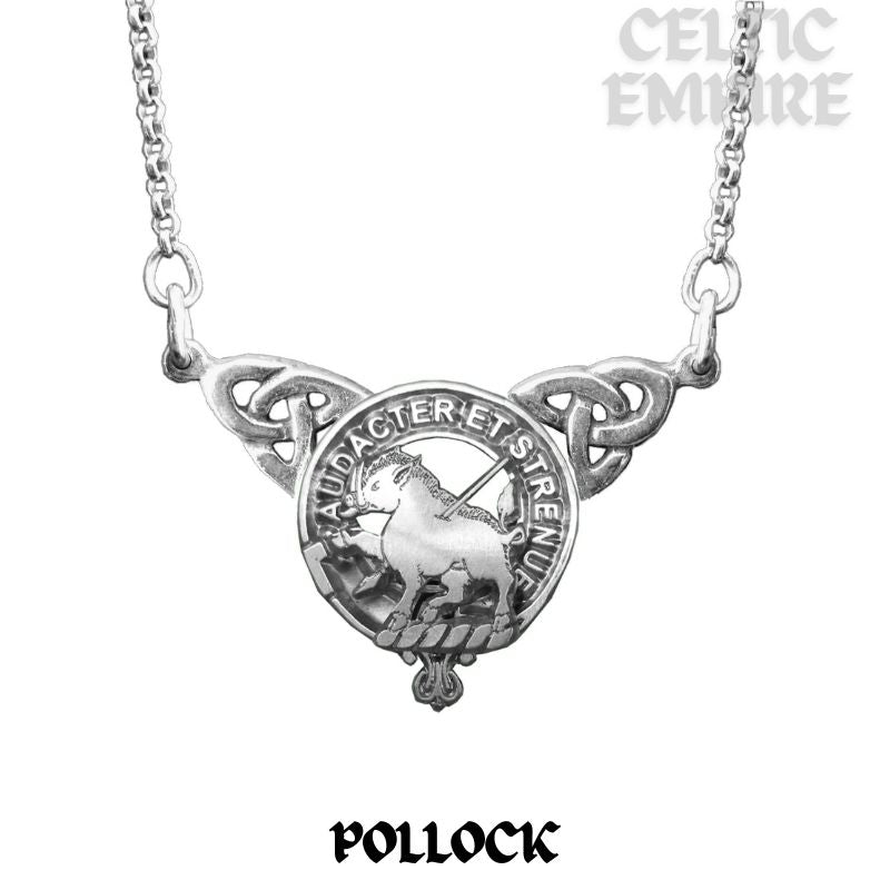 Pollock Family Clan Crest Double Drop Pendant
