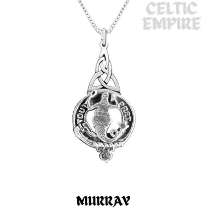Murray Family Clan Crest Interlace Drop Pendant