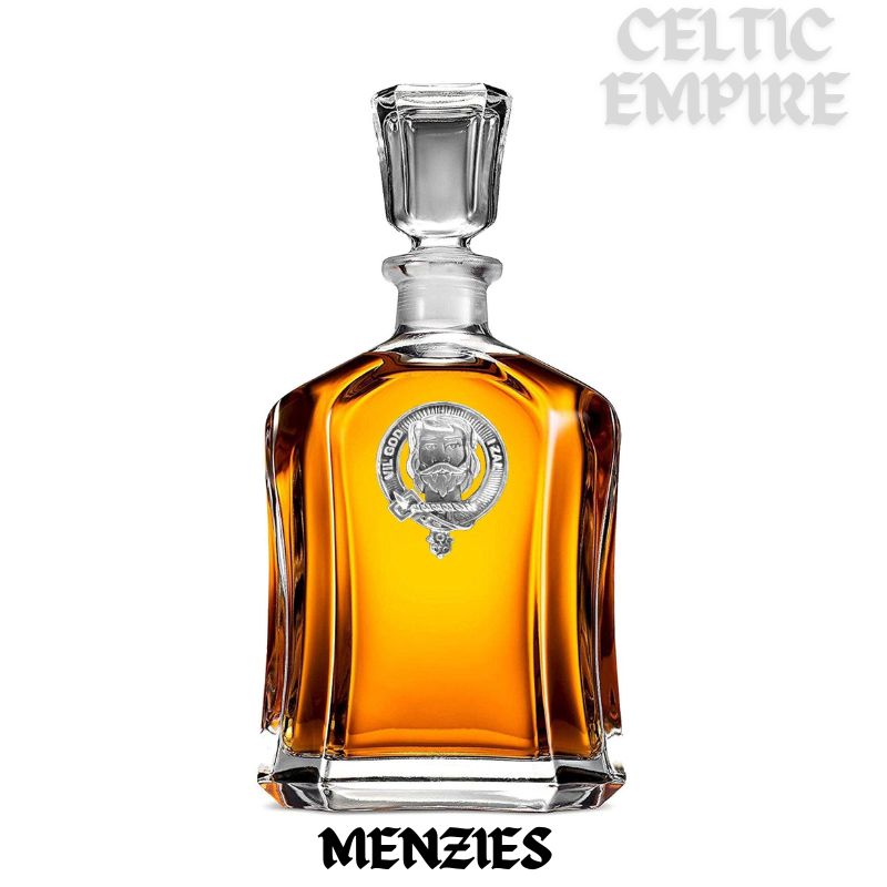 Menzies Family Clan Crest Badge Whiskey Decanter