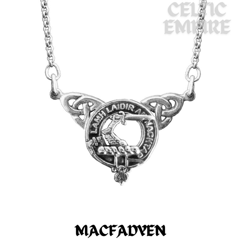 MacFadden Family Clan Crest Double Drop Pendant