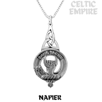 Napier Family Clan Crest Interlace Drop Pendant