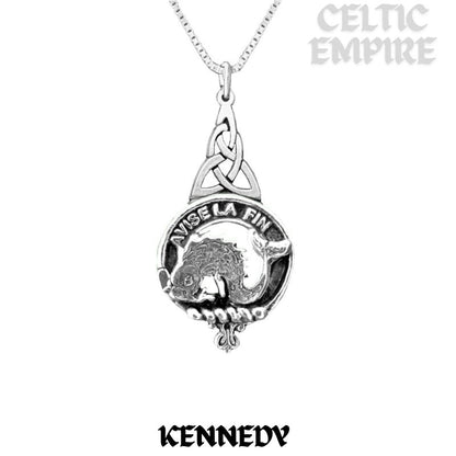 Kennedy Family Clan Crest Interlace Drop Pendant