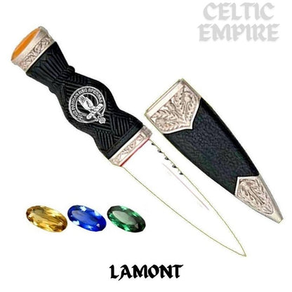 Lamont Family Clan Crest Sgian Dubh, Scottish Knife
