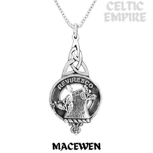 MacEwen Family Clan Crest Interlace Drop Pendant