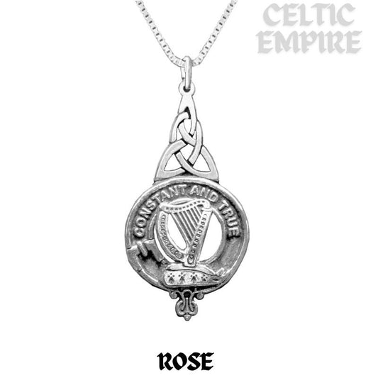 Rose Family Clan Crest Interlace Drop Pendant
