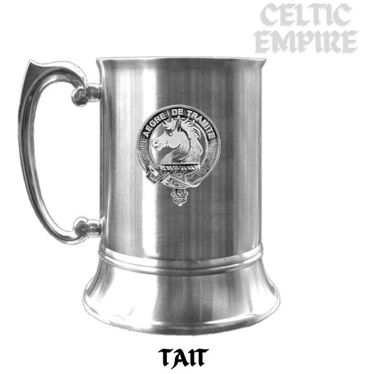 Tait Scottish Family Clan Crest Badge Tankard