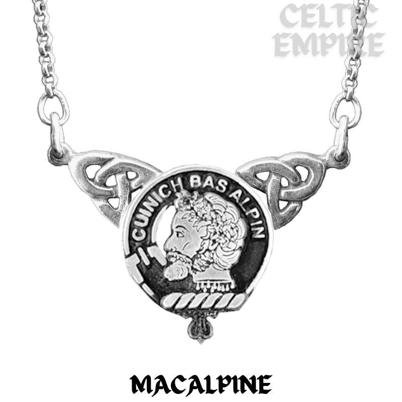 MacAlpin Family Clan Crest Double Drop Pendant