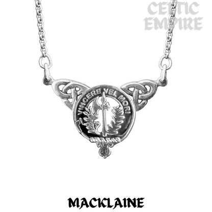 MacLaine Family Clan Crest Double Drop Pendant