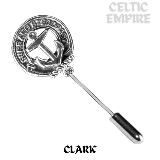 Clark Family Clan Crest Stick or Cravat pin, Sterling Silver