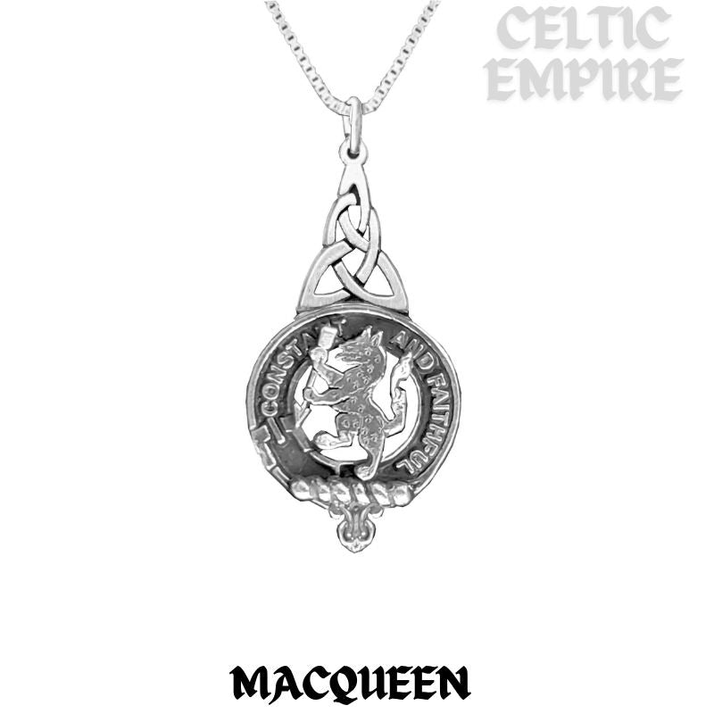MacQueen Family Clan Crest Interlace Drop Pendant