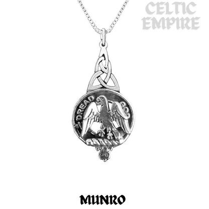 Munro Family Clan Crest Interlace Drop Pendant