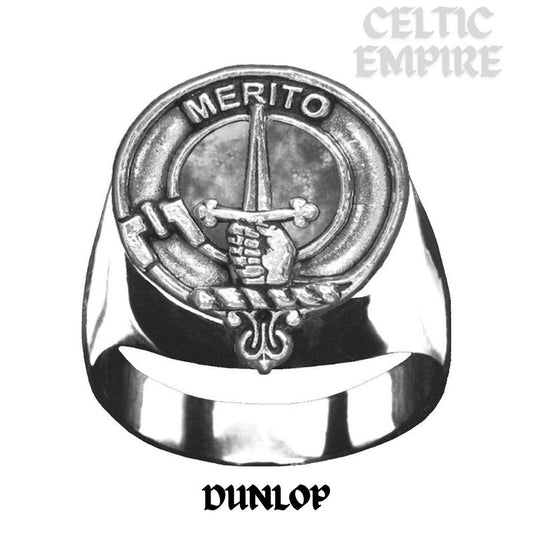 Dunlop Scottish Family Clan Crest Ring  ~  Sterling Silver and Karat Gold