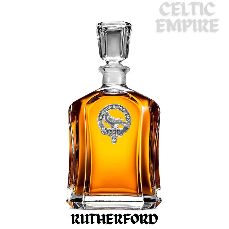 Rutherford Family Clan Crest Badge Whiskey Decanter