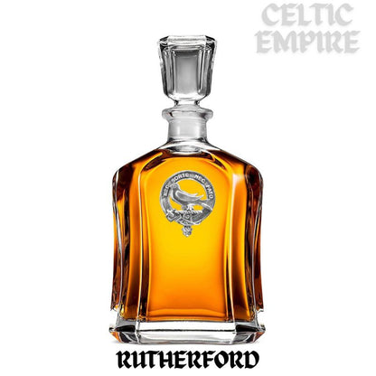 Rutherford Family Clan Crest Badge Whiskey Decanter