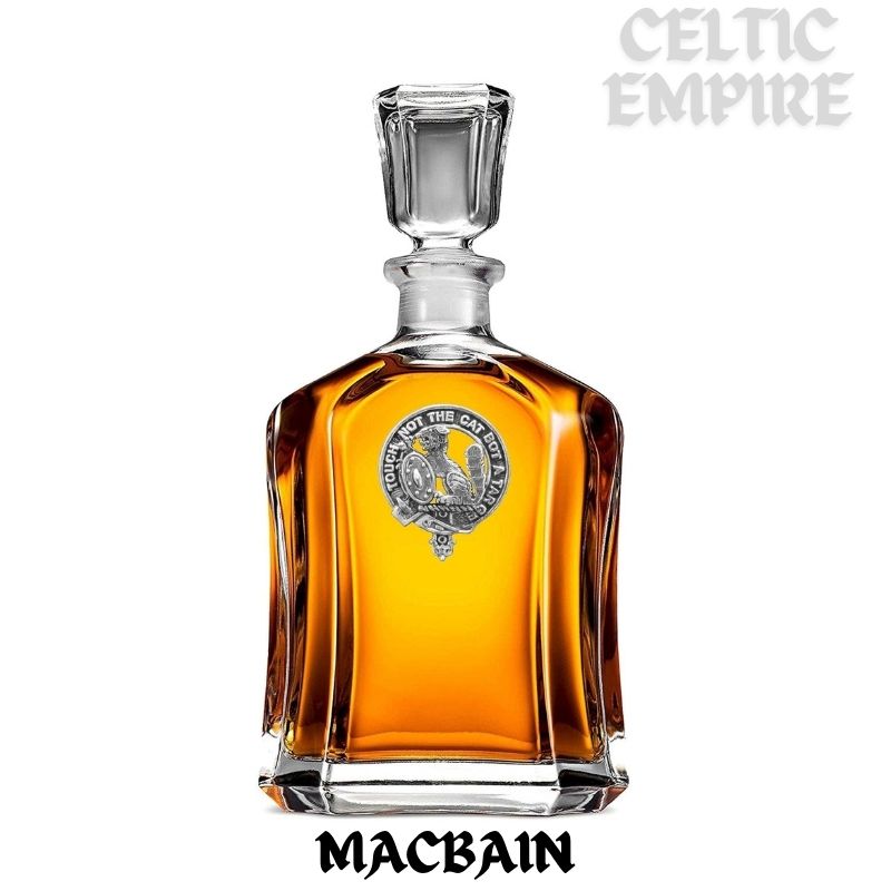 MacBain Family Clan Crest Badge Whiskey Decanter