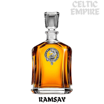 Ramsay Family Clan Crest Badge Skye Decanter