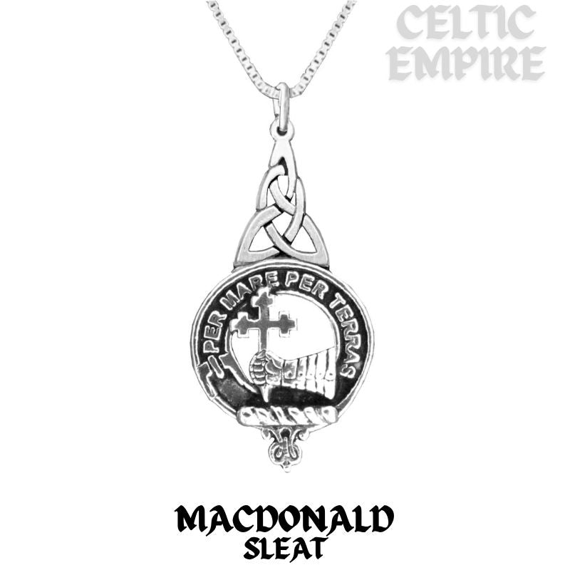 MacDonald Sleat Family Clan Crest Interlace Drop Pendant