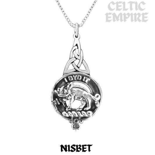 Nisbet Family Clan Crest Interlace Drop Pendant
