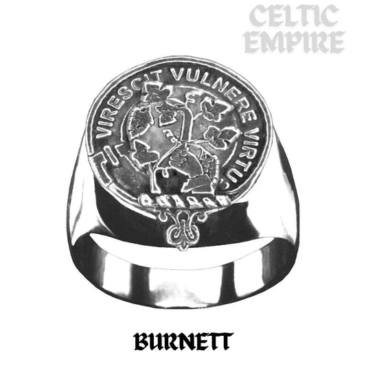 Burnett Scottish Family Clan Crest Ring ~ Sterling Silver and Karat Gold