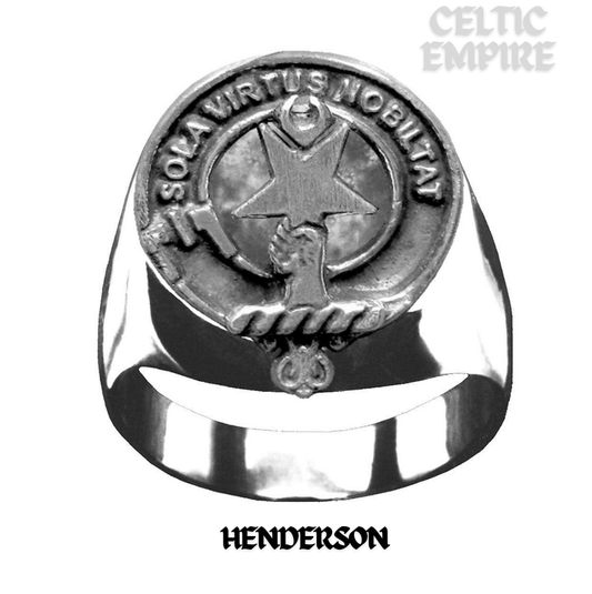 Henderson Scottish Family Clan Crest Ring Sterling Silver and Karat Gold