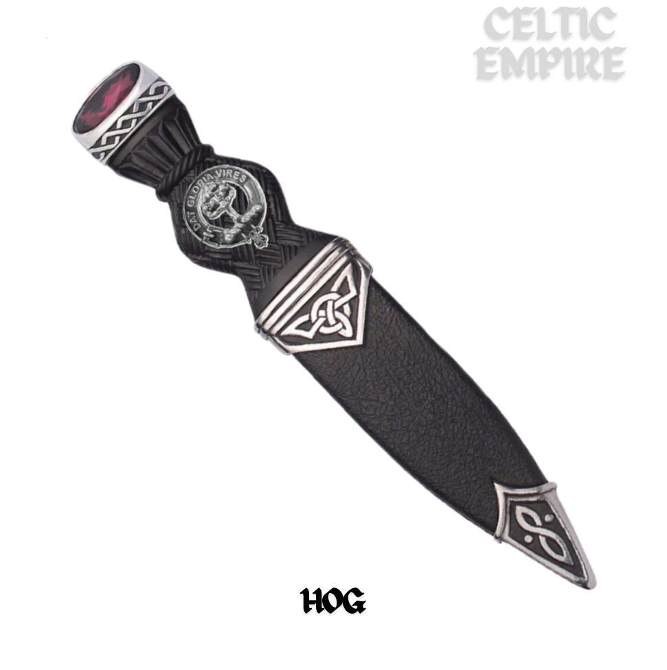 Hog Interlace Family Clan Crest Sgian Dubh, Scottish Knife