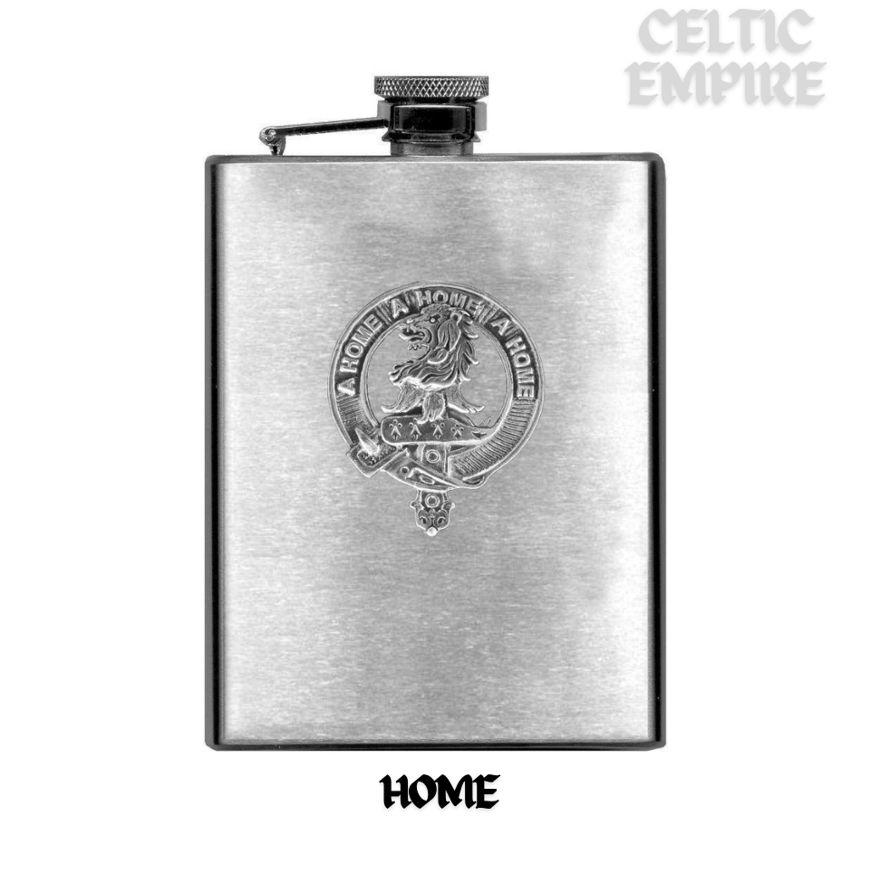 Home 8oz Family Clan Crest Scottish Badge Stainless Steel Flask