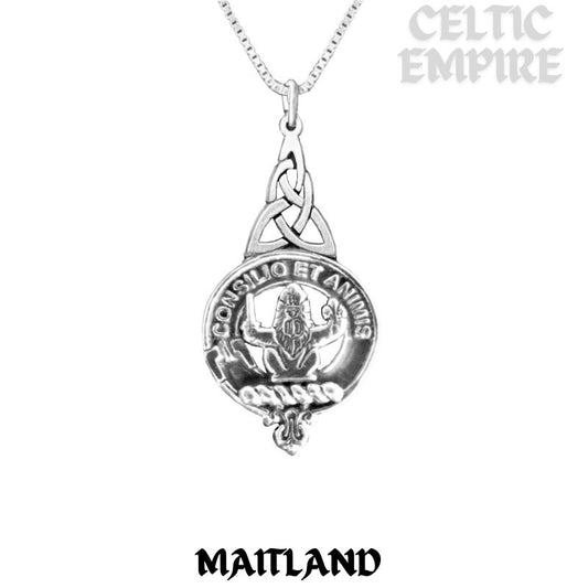 Maitland Family Clan Crest Interlace Drop Pendant