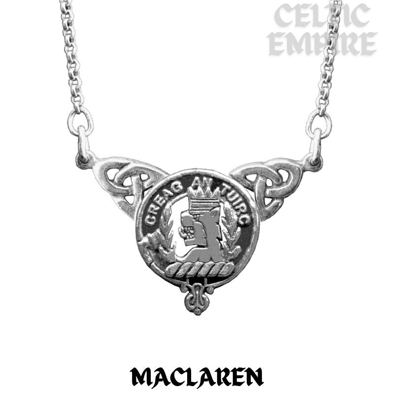 MacLaren Family Clan Crest Double Drop Pendant