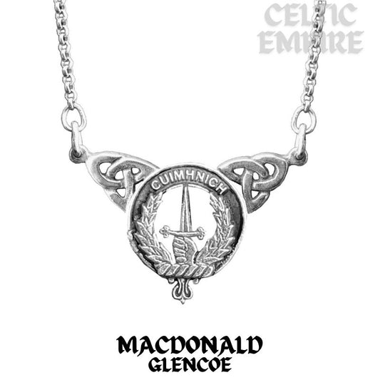 MacDonald Glencoe Family Clan Crest Double Drop Pendant