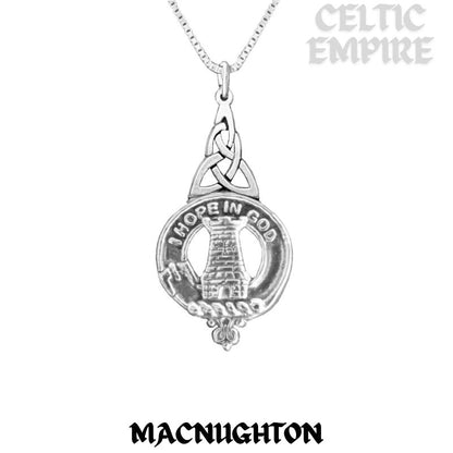 MacNaughton Family Clan Crest Interlace Drop Pendant