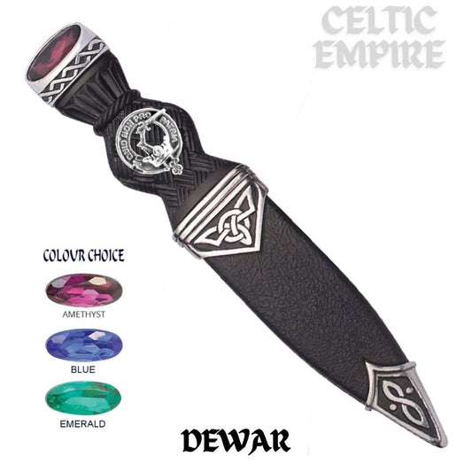 Dewar Interlace Family Clan Crest Sgian Dubh, Scottish Knife