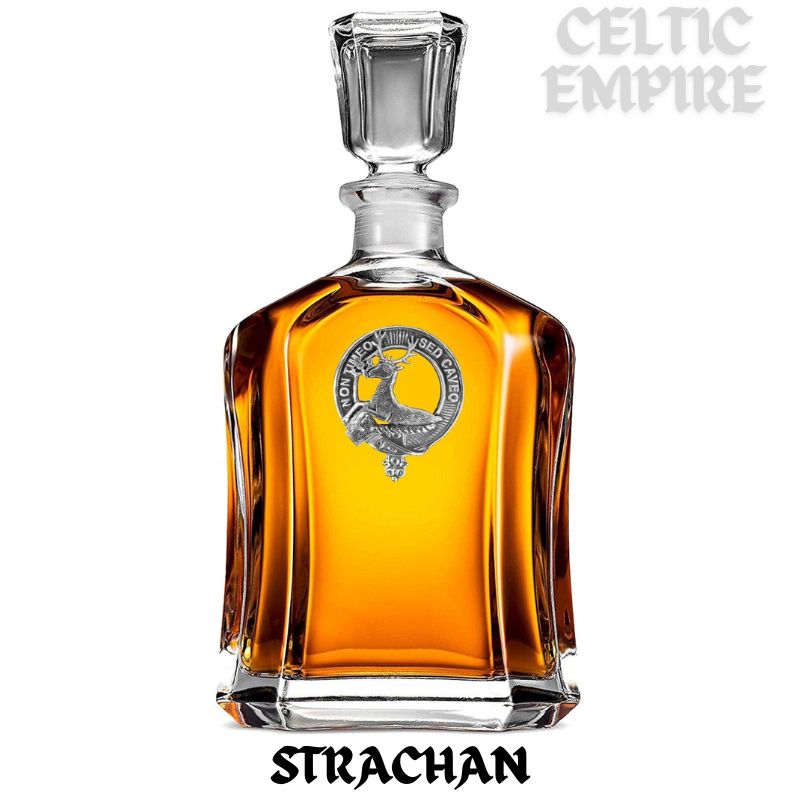 Strachan Family Clan Crest Badge Whiskey Decanter