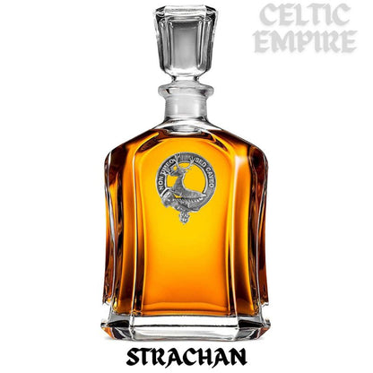 Strachan Family Clan Crest Badge Whiskey Decanter