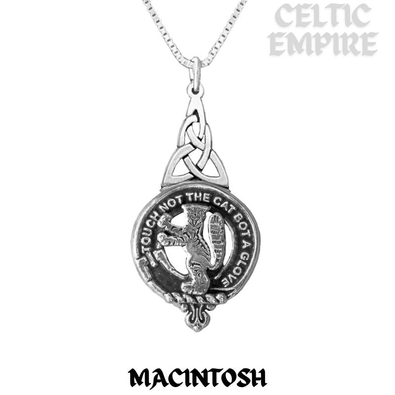 MacIntosh Family Clan Crest Interlace Drop Pendant