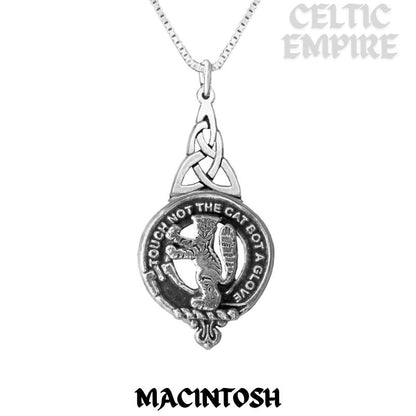 MacIntosh Family Clan Crest Interlace Drop Pendant