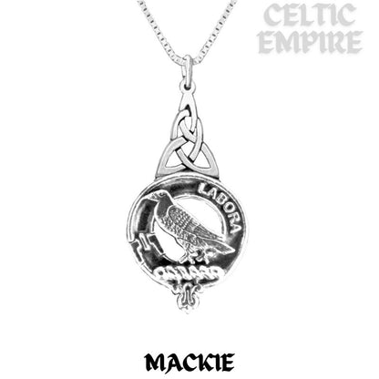 MacKie Family Clan Crest Interlace Drop Pendant