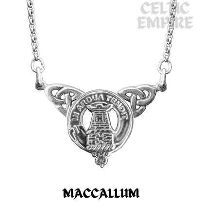MacCallum Family Clan Crest Double Drop Pendant