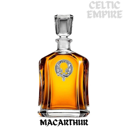MacArthur Family Clan Crest Badge Whiskey Decanter