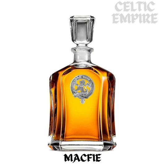 MacFie Family Clan Crest Badge Whiskey Decanter