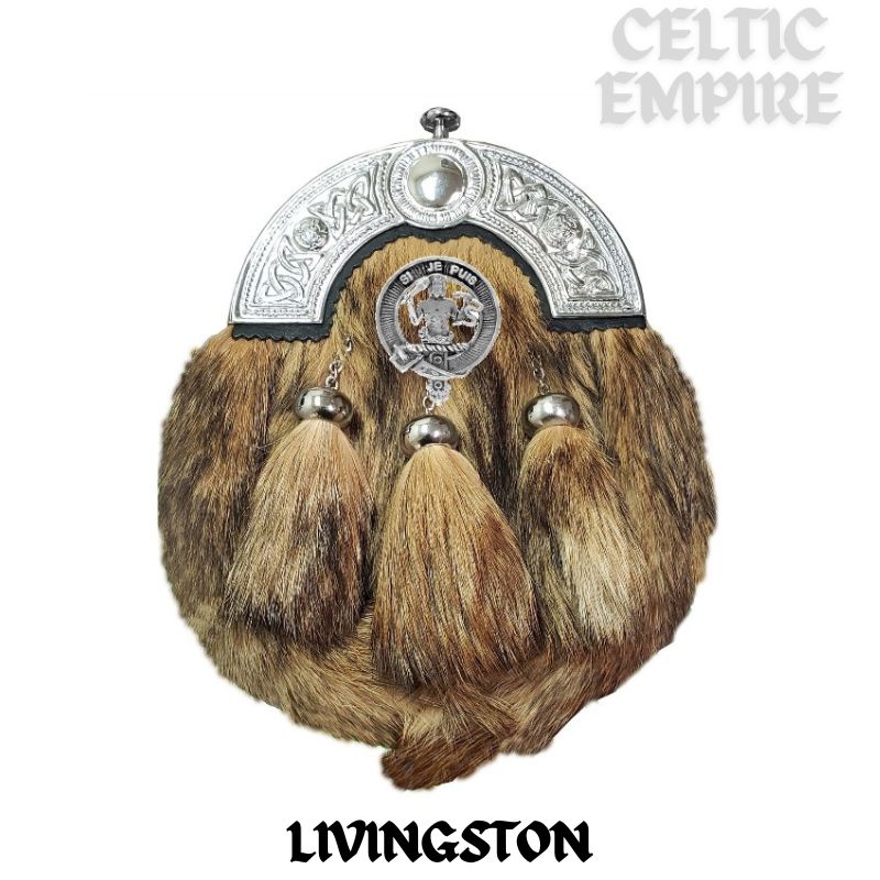 Livingston Scottish Family Clan Crest Badge Dress Fur Sporran