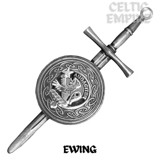 Ewing Scottish Family Clan Dirk Shield Kilt Pin