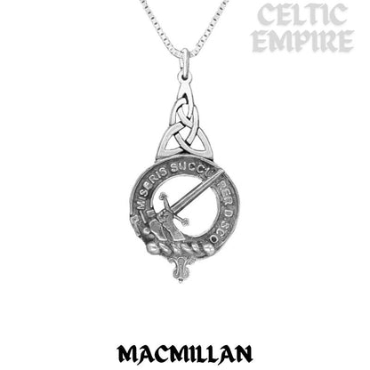 MacMillan Family Clan Crest Interlace Drop Pendant