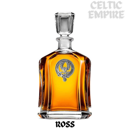 Ross Family Clan Crest Badge Whiskey Decanter