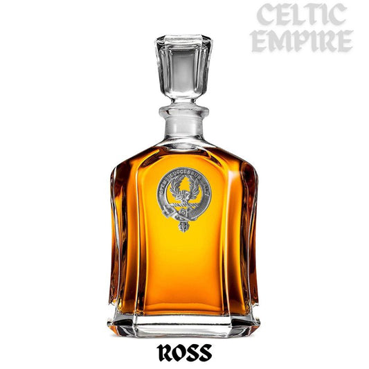 Ross Family Clan Crest Badge Whiskey Decanter