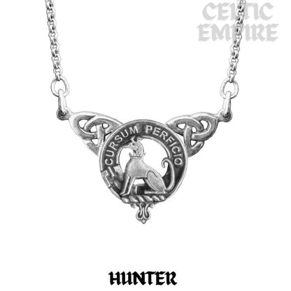 Hunter Family Clan Crest Double Drop Pendant