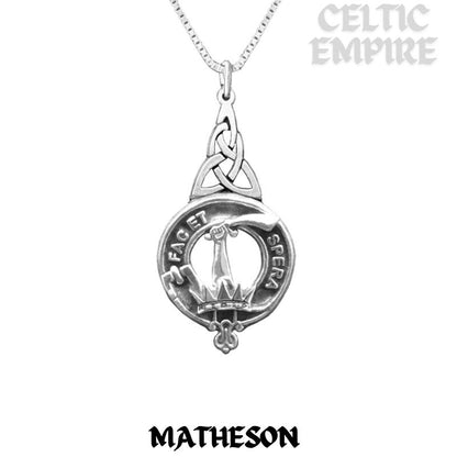 Matheson Family Clan Crest Interlace Drop Pendant