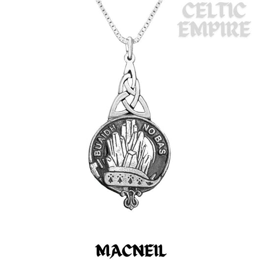 MacNeill Old Motto Family Clan Crest Interlace Drop Pendant