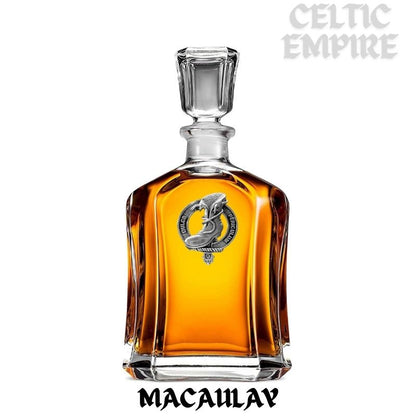 MacAulay Family Clan Crest Badge Skye Decanter