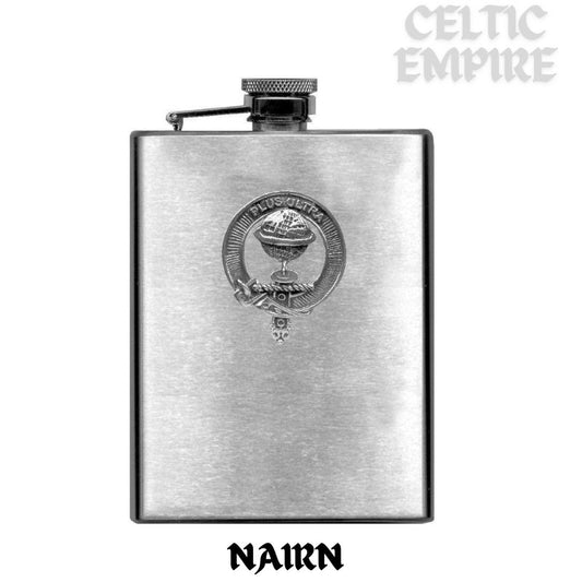 Nairn 8oz Family Clan Crest Scottish Badge Stainless Steel Flask